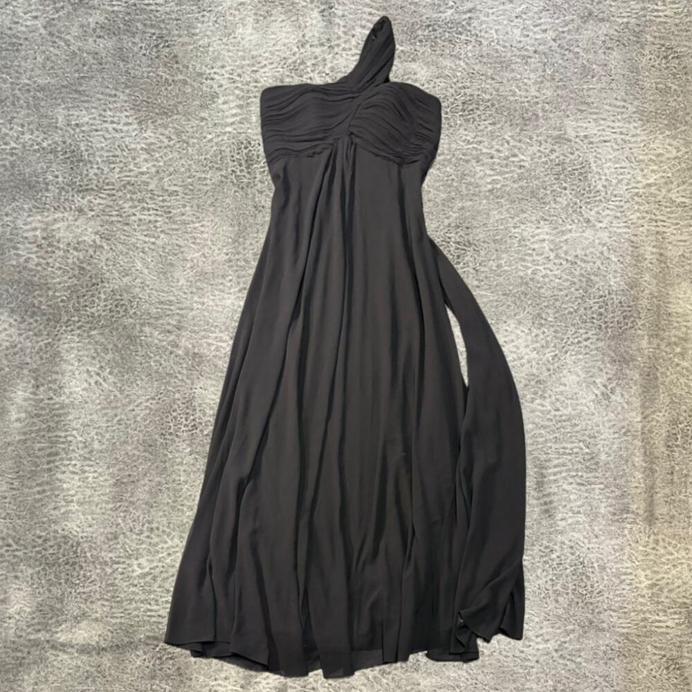 Black One Shoulder Ruched Ever Pretty Maxi Gown
